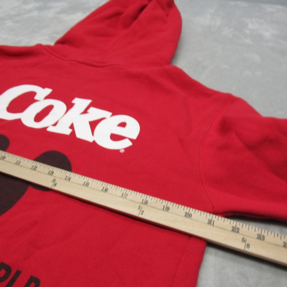 Vintage Walt Disney x Coca-Cola‎ Hoodie Unisex Small Red Fleece Collectible RARE - Picture 13 of 14
